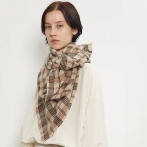 Essential Plaid Virgin Wool Triangle Scarf
